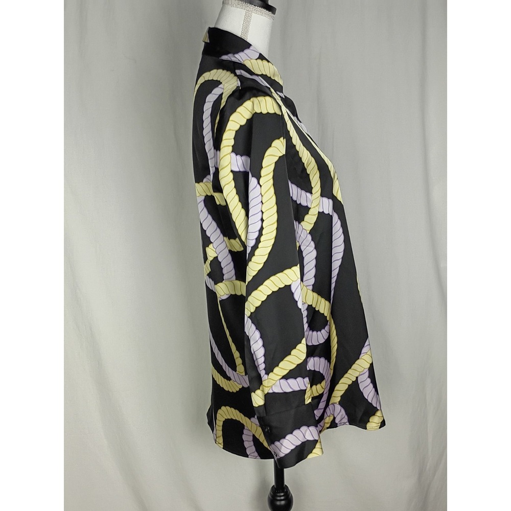Rachel Zoe - Black‎ Multicolor Long  sleeve  button up shirt Size S - Picture 2 of 5